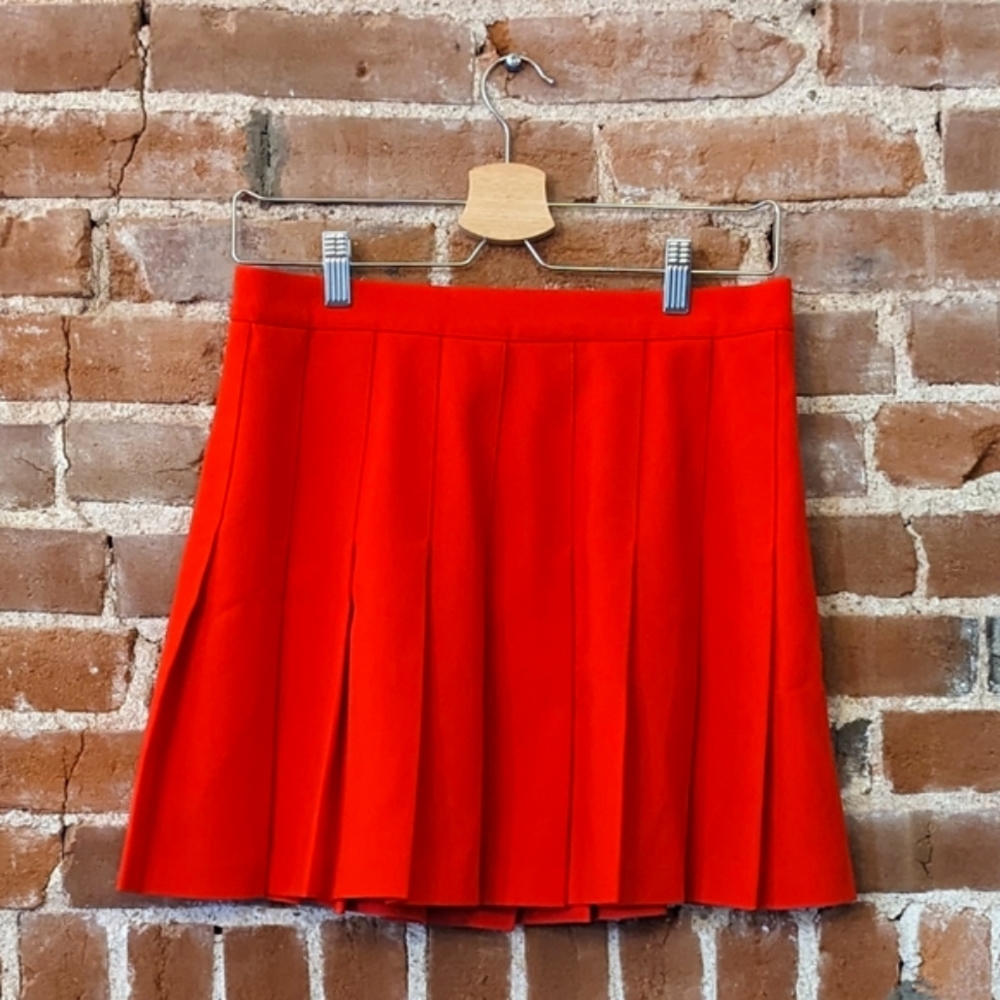 Vintage 90s Cherry Red Pleated Mini Skirt
